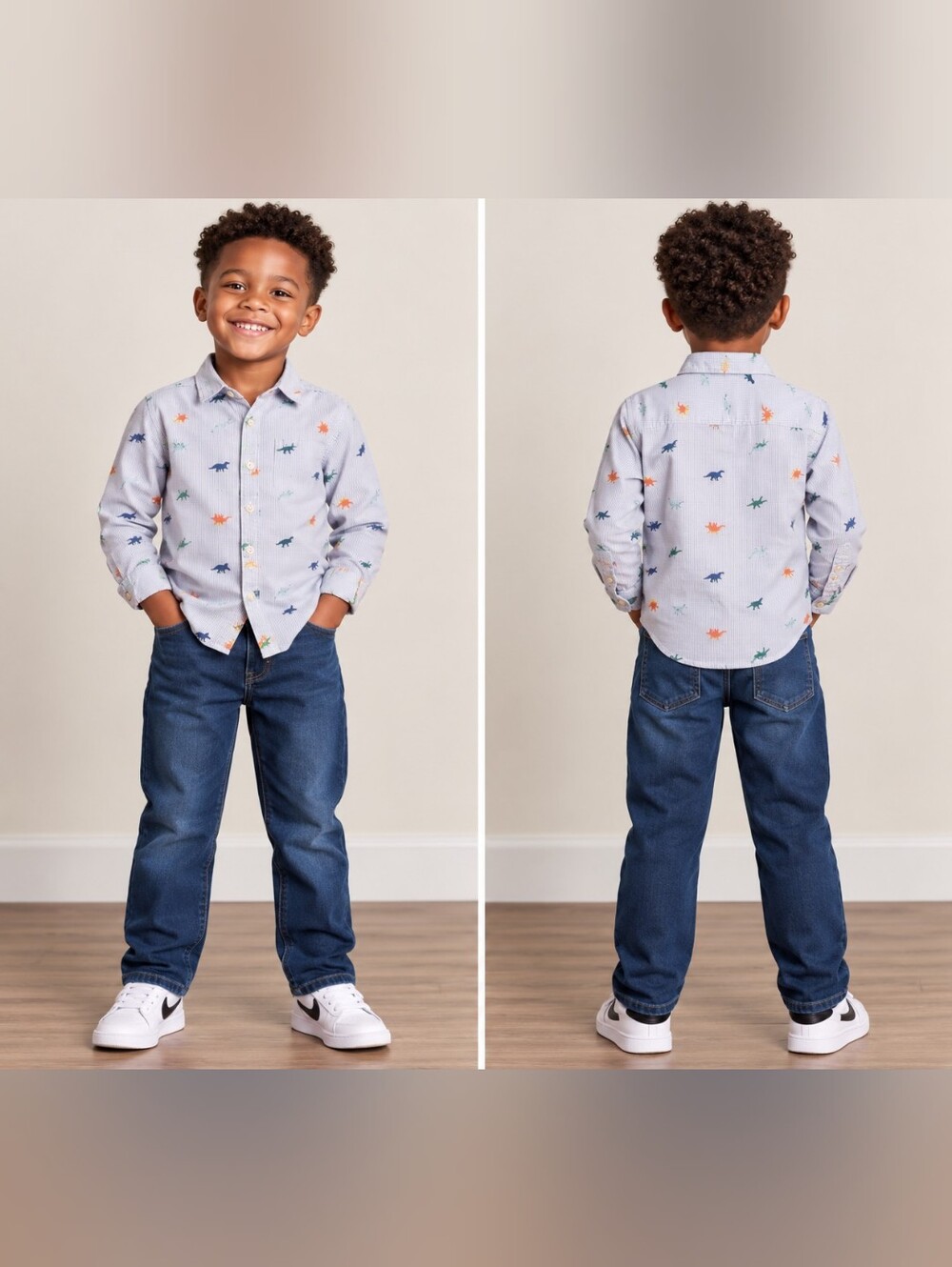 Carter’s Boys Dinosaur Print Button-Down Shirt - Size 6